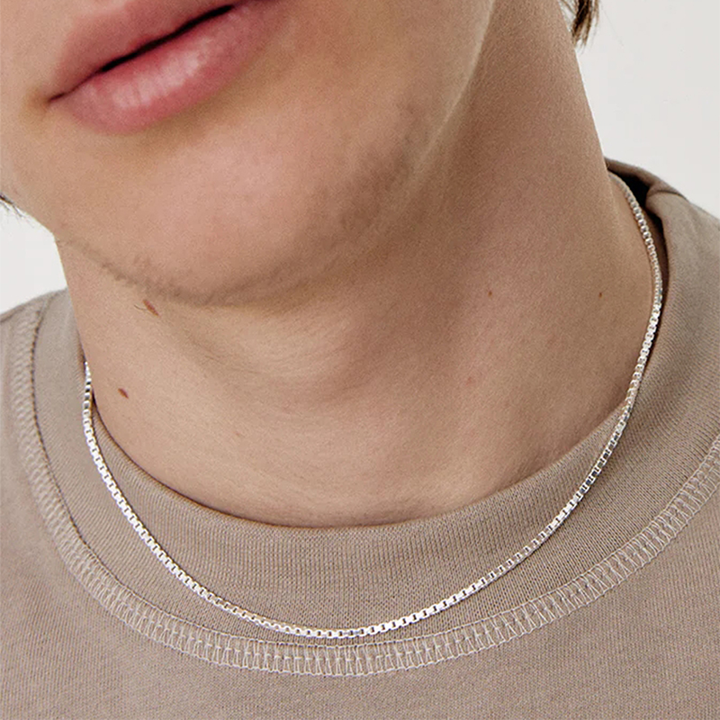 Simple Style Geometric Ferroalloy White Gold Plated Men's Choker display picture 2