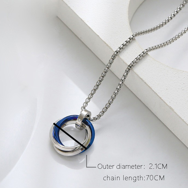 Acier Inoxydable Acier Au Titane Style Simple Rond Pendentif display picture 4