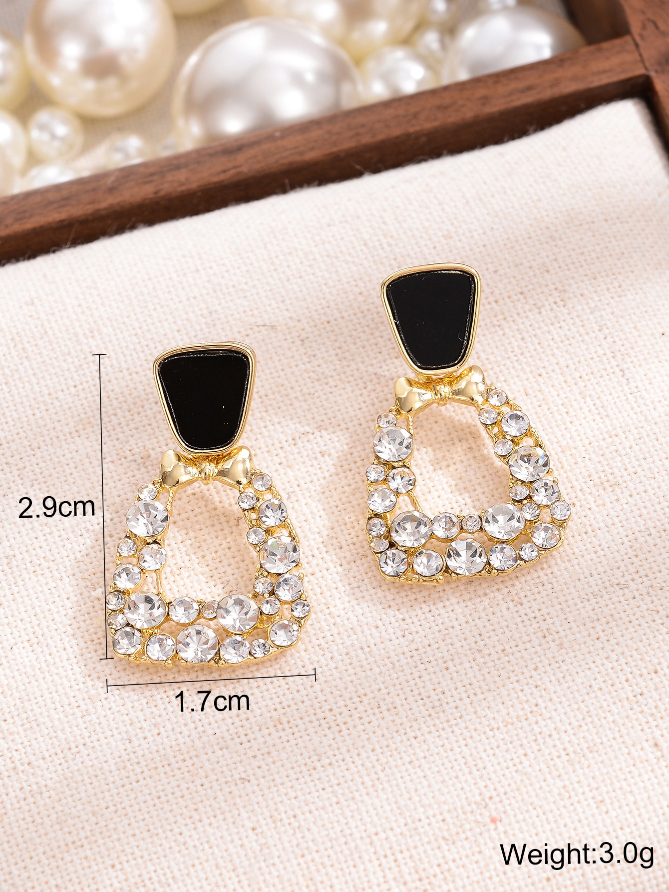 1 Par Elegante Brillante Bolsa Embutido Aleación Diamantes De Imitación Pendientes De Gota display picture 5