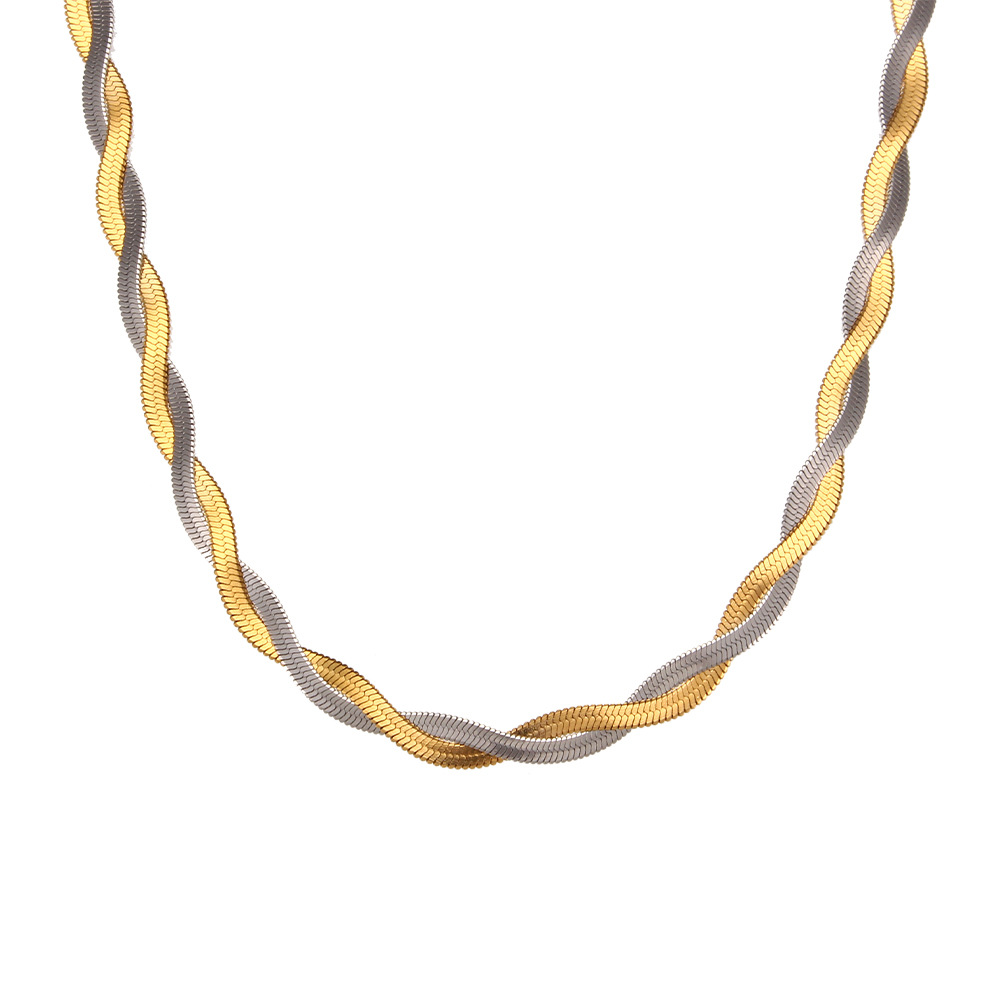 Style Ig Style Simple Couleur Unie Acier Inoxydable Placage Plaqué Or 18k Collier display picture 3