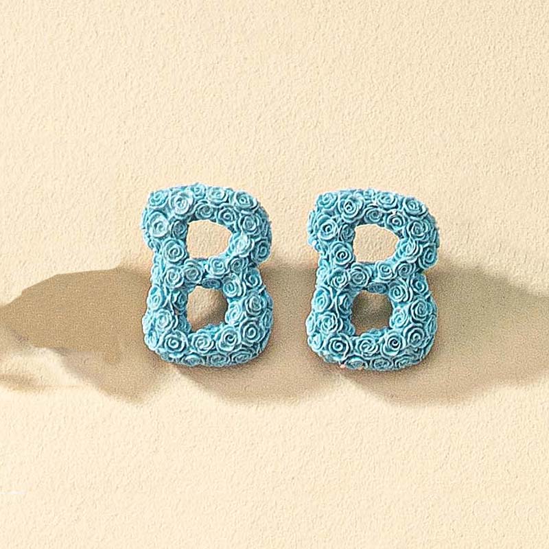 1 Pair French Style Simple Style Letter Plating Resin Ear Studs display picture 5