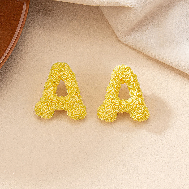 1 Pair French Style Simple Style Letter Plating Resin Ear Studs display picture 10