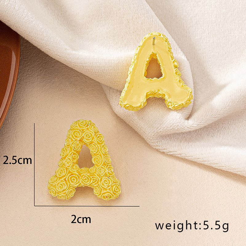 1 Pair French Style Simple Style Letter Plating Resin Ear Studs display picture 14