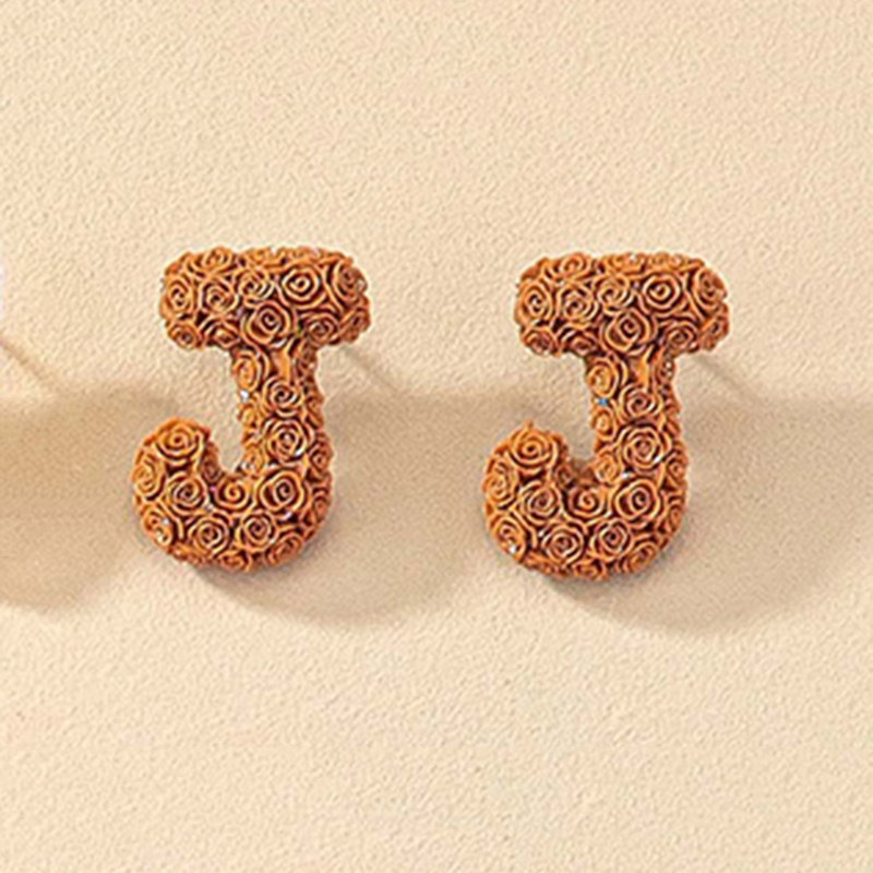 1 Pair French Style Simple Style Letter Plating Resin Ear Studs display picture 16