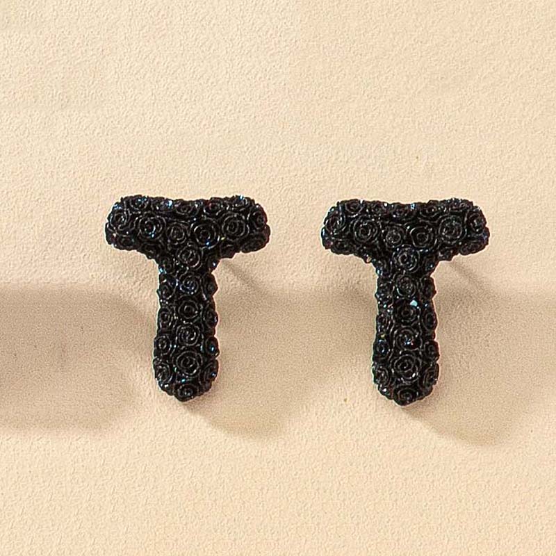 1 Pair French Style Simple Style Letter Plating Resin Ear Studs display picture 23