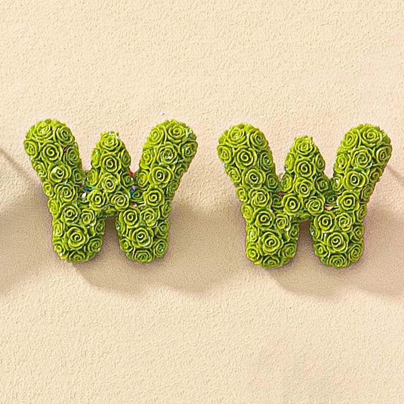 1 Pair French Style Simple Style Letter Plating Resin Ear Studs display picture 27