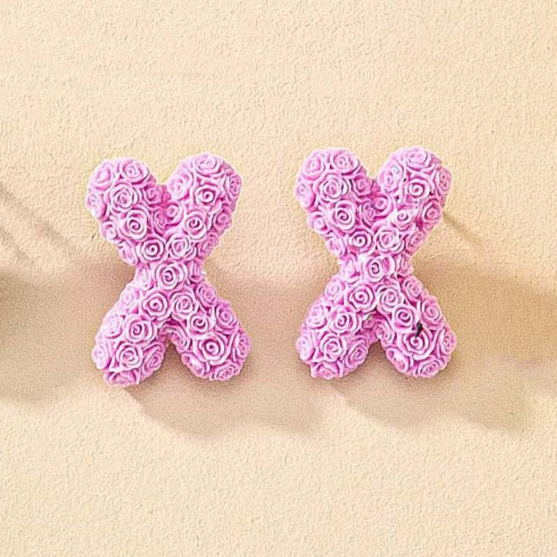 1 Pair French Style Simple Style Letter Plating Resin Ear Studs display picture 28