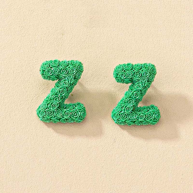 1 Pair French Style Simple Style Letter Plating Resin Ear Studs display picture 32