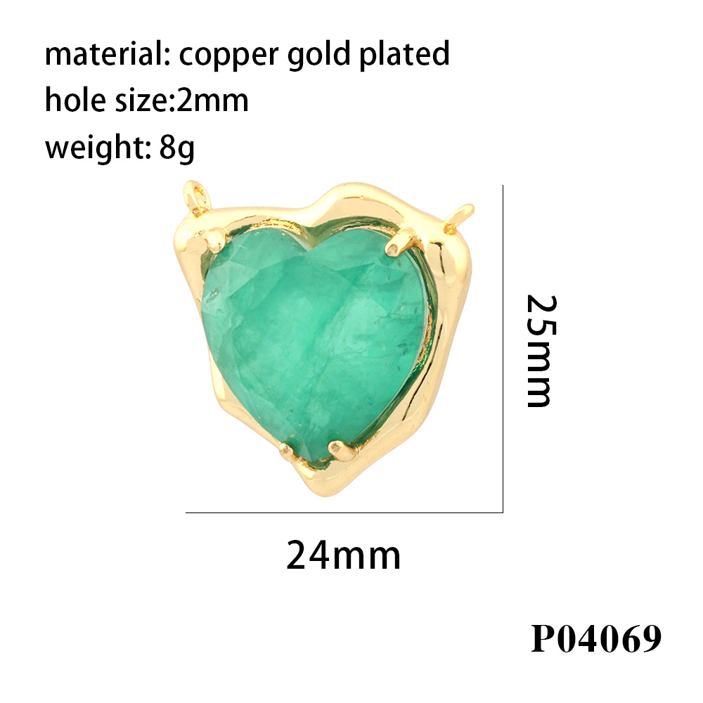 Simple Style Heart Shape Artificial Crystal Plating 18k Gold Plated Charms display picture 6
