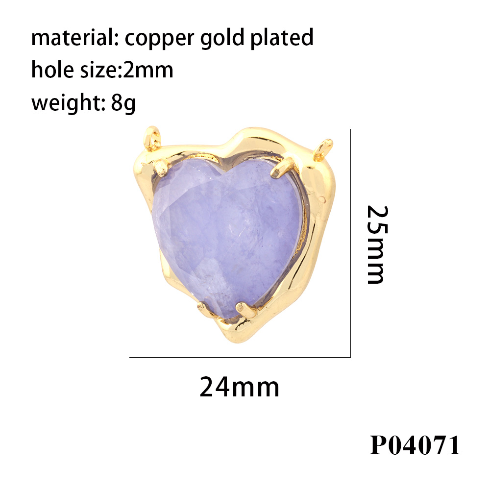 Simple Style Heart Shape Artificial Crystal Plating 18k Gold Plated Charms display picture 8