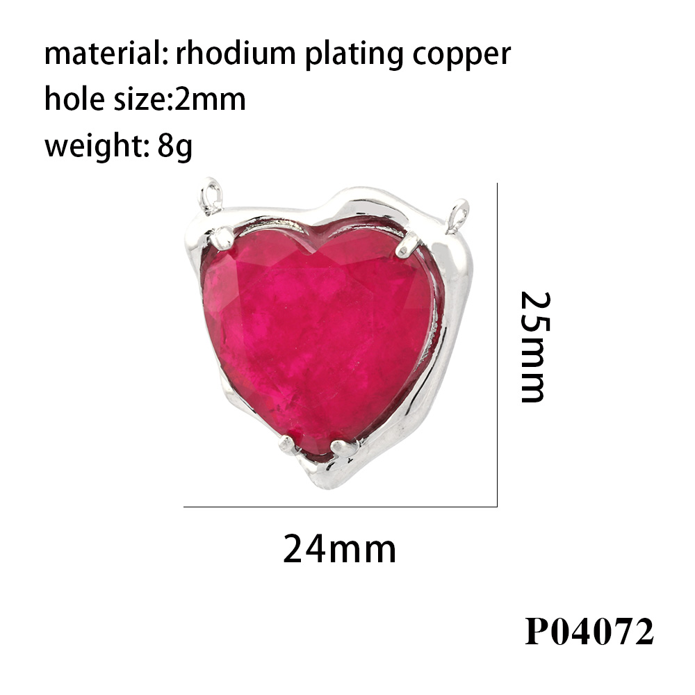 Simple Style Heart Shape Artificial Crystal Plating 18k Gold Plated Charms display picture 10