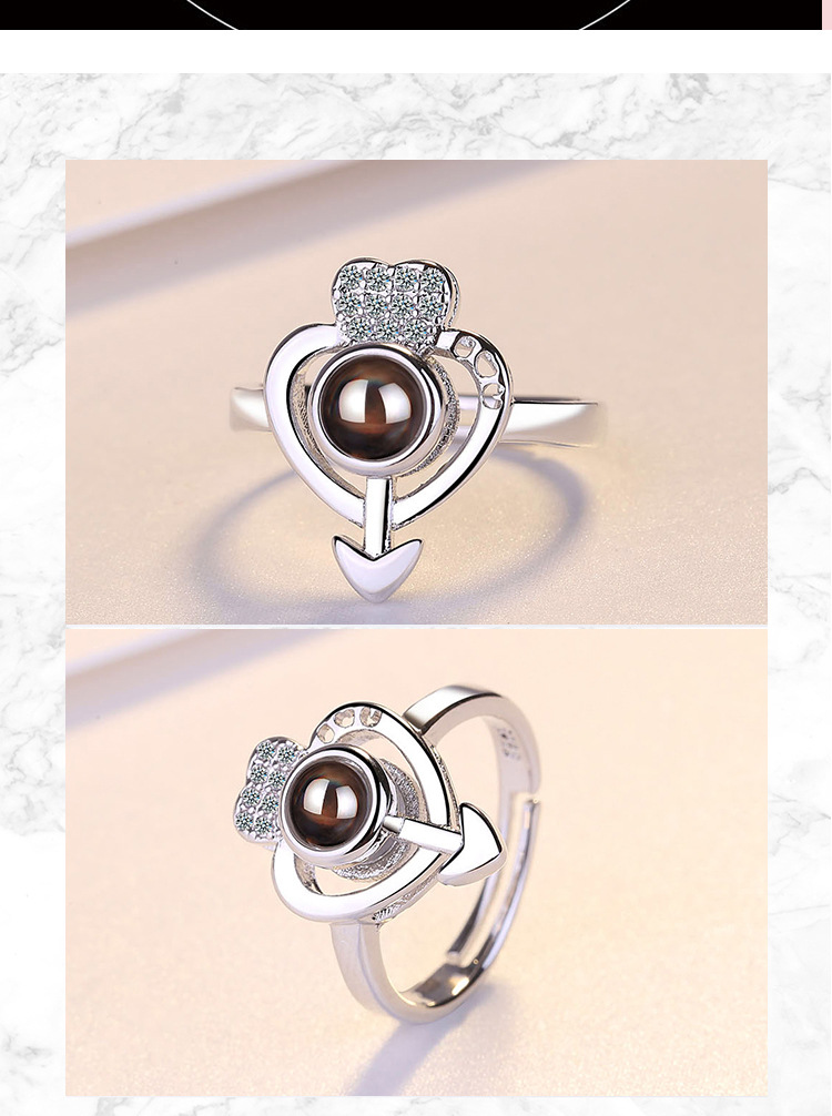 Einfacher Stil Herzform Kupfer Offener Ring display picture 1