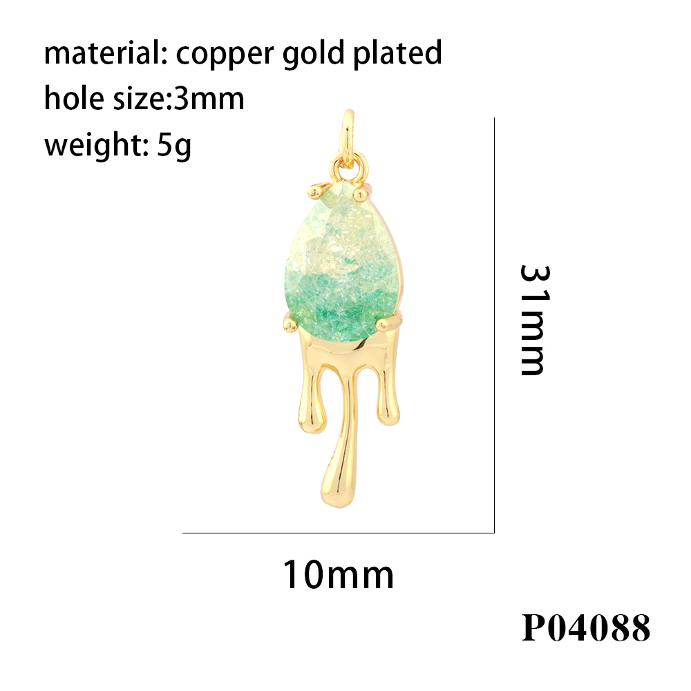 Simple Style Water Droplets Artificial Crystal Plating 18k Gold Plated Charms display picture 6
