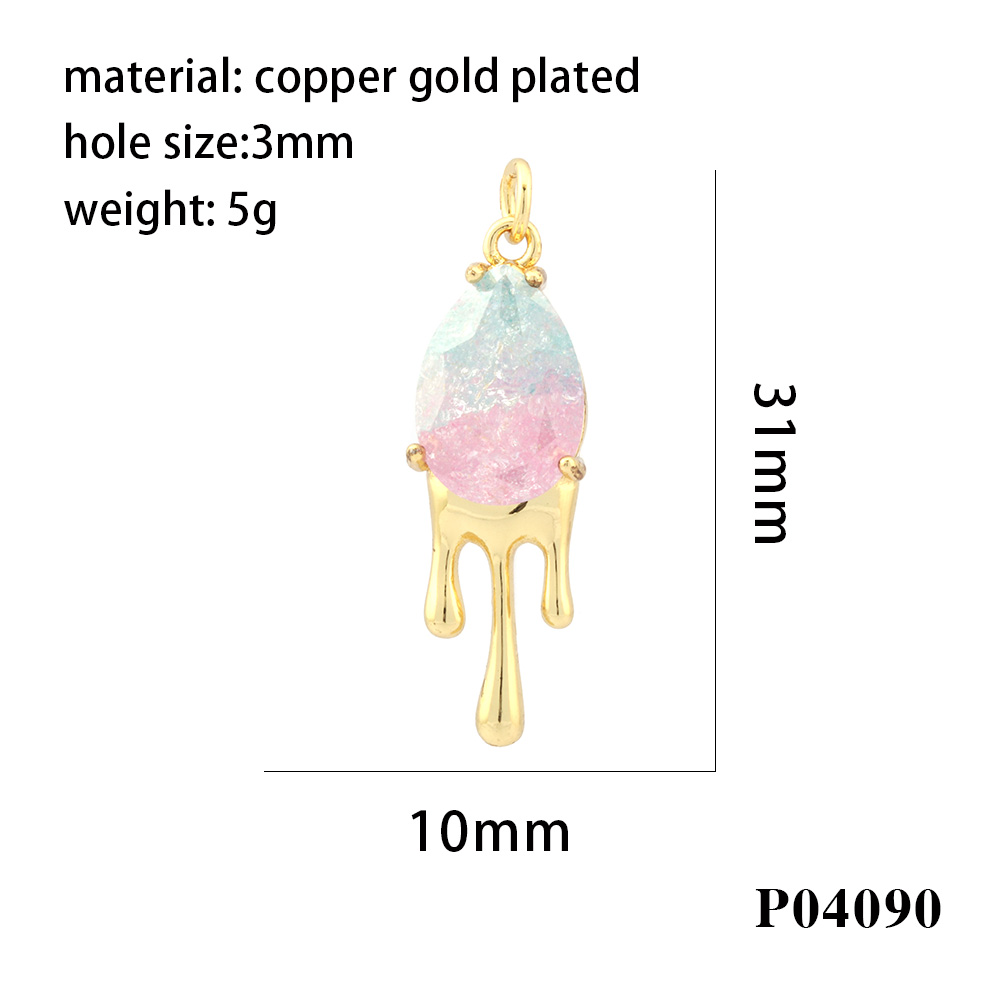 Simple Style Water Droplets Artificial Crystal Plating 18k Gold Plated Charms display picture 8