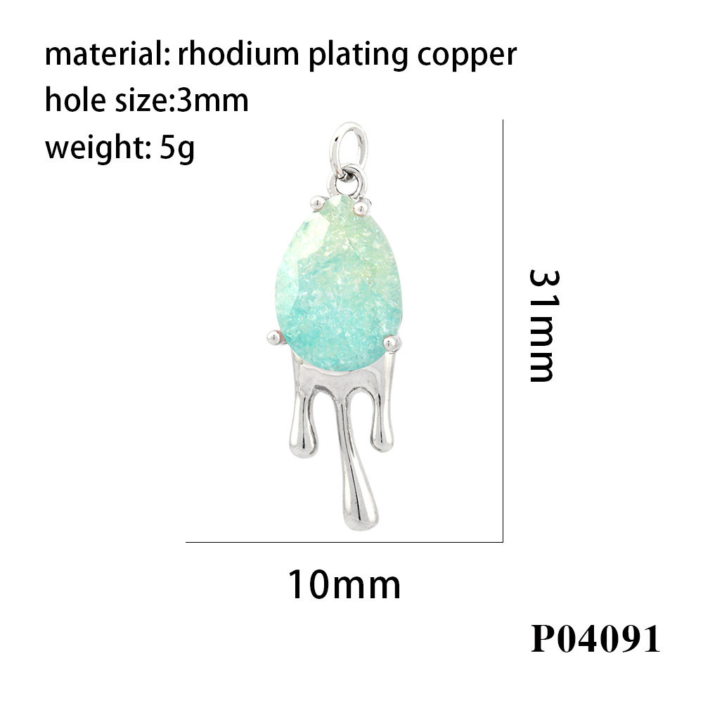 Simple Style Water Droplets Artificial Crystal Plating 18k Gold Plated Charms display picture 9