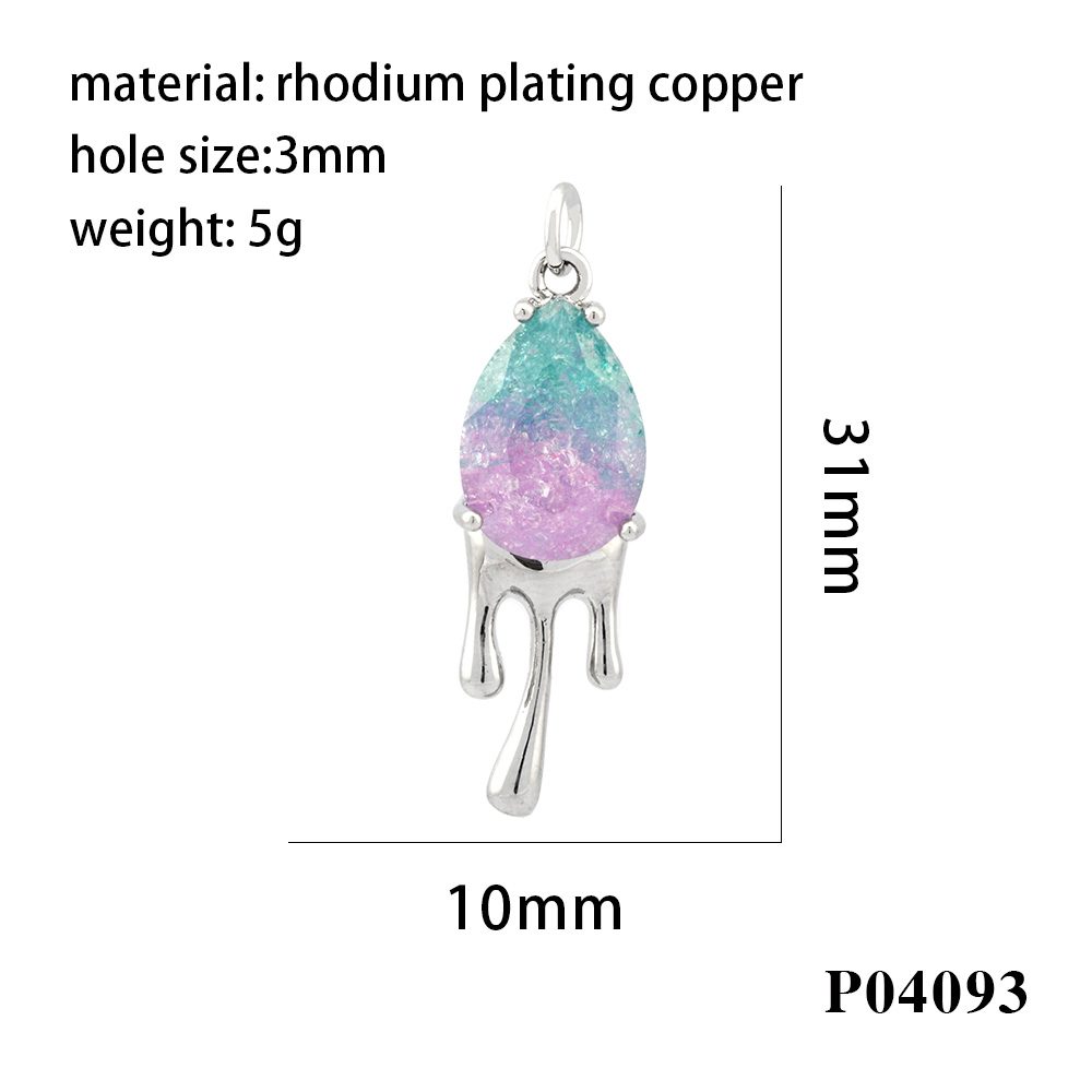 Simple Style Water Droplets Artificial Crystal Plating 18k Gold Plated Charms display picture 11