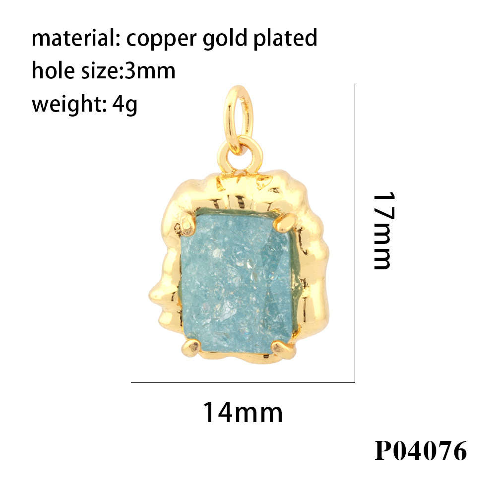 Simple Style Square Artificial Crystal Plating 18k Gold Plated Charms display picture 5
