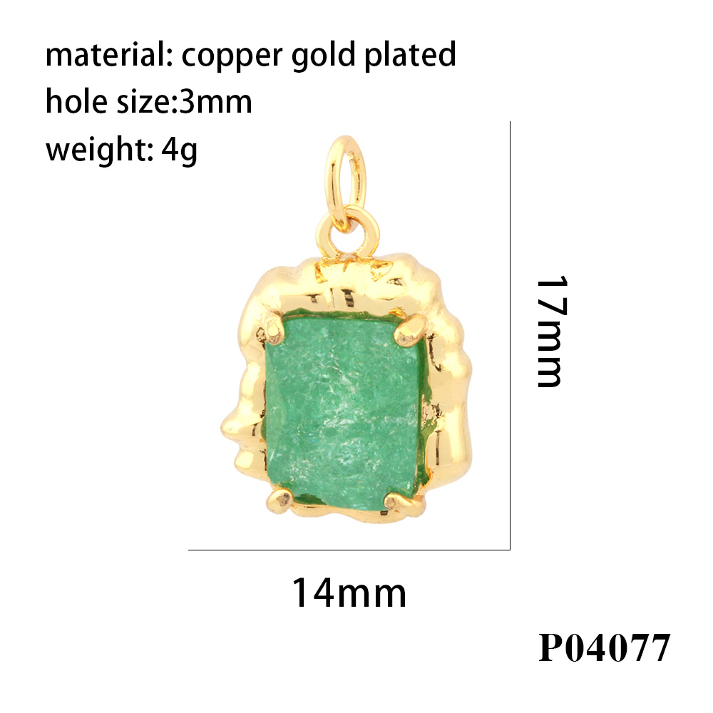 Simple Style Square Artificial Crystal Plating 18k Gold Plated Charms display picture 6
