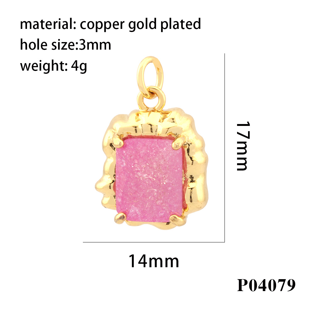 Simple Style Square Artificial Crystal Plating 18k Gold Plated Charms display picture 9
