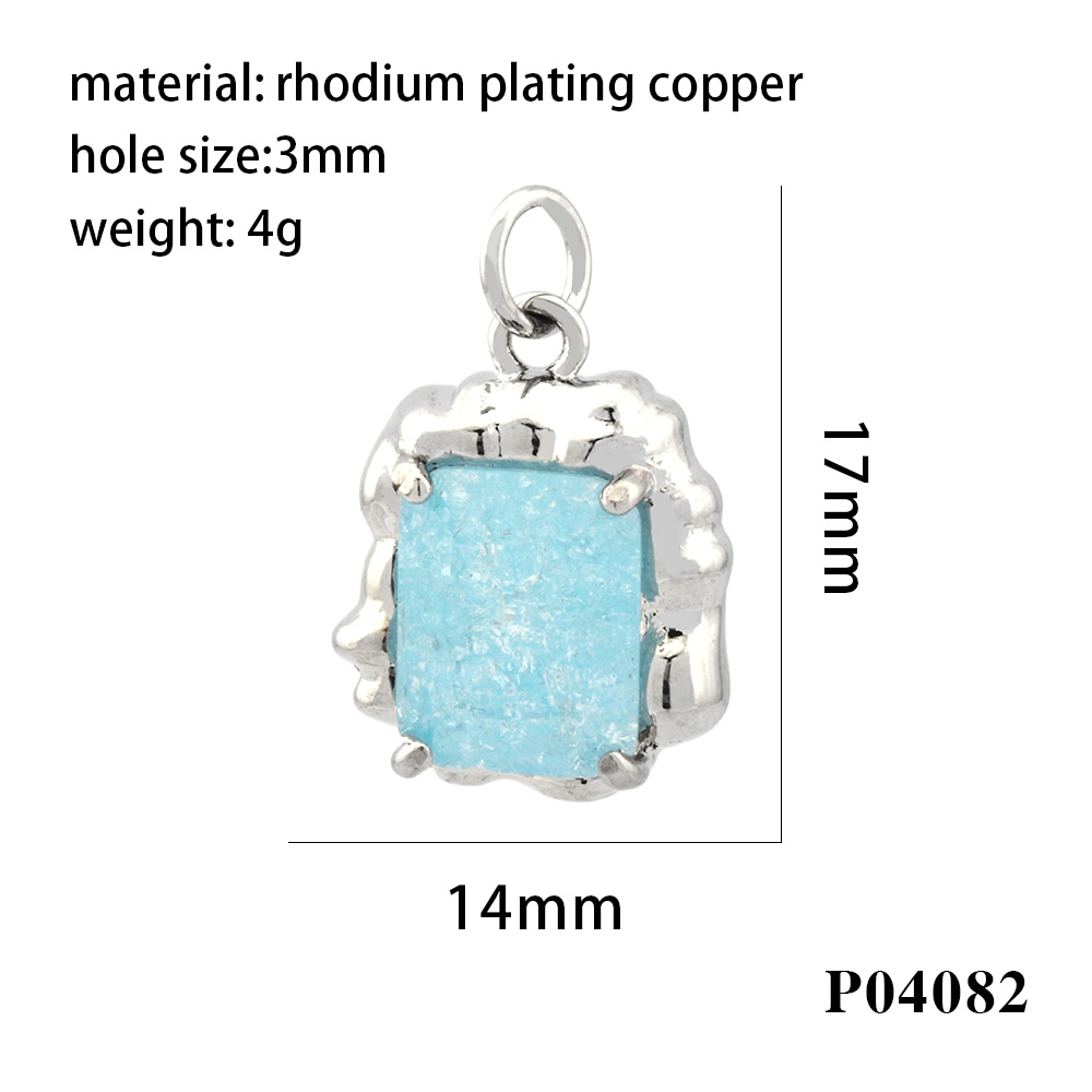 Simple Style Square Artificial Crystal Plating 18k Gold Plated Charms display picture 10