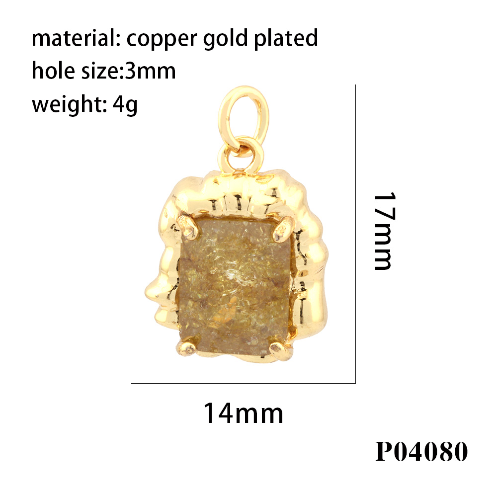Simple Style Square Artificial Crystal Plating 18k Gold Plated Charms display picture 11