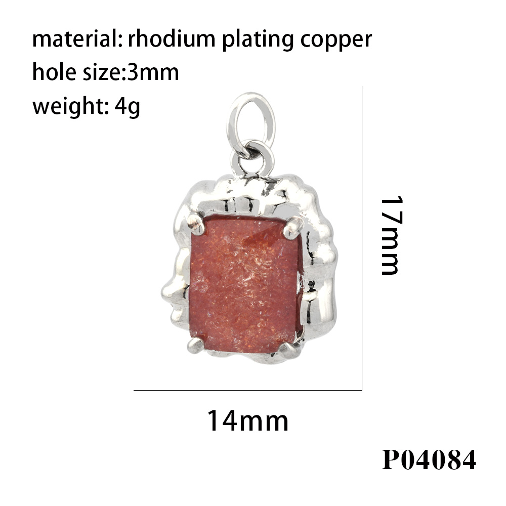 Simple Style Square Artificial Crystal Plating 18k Gold Plated Charms display picture 13