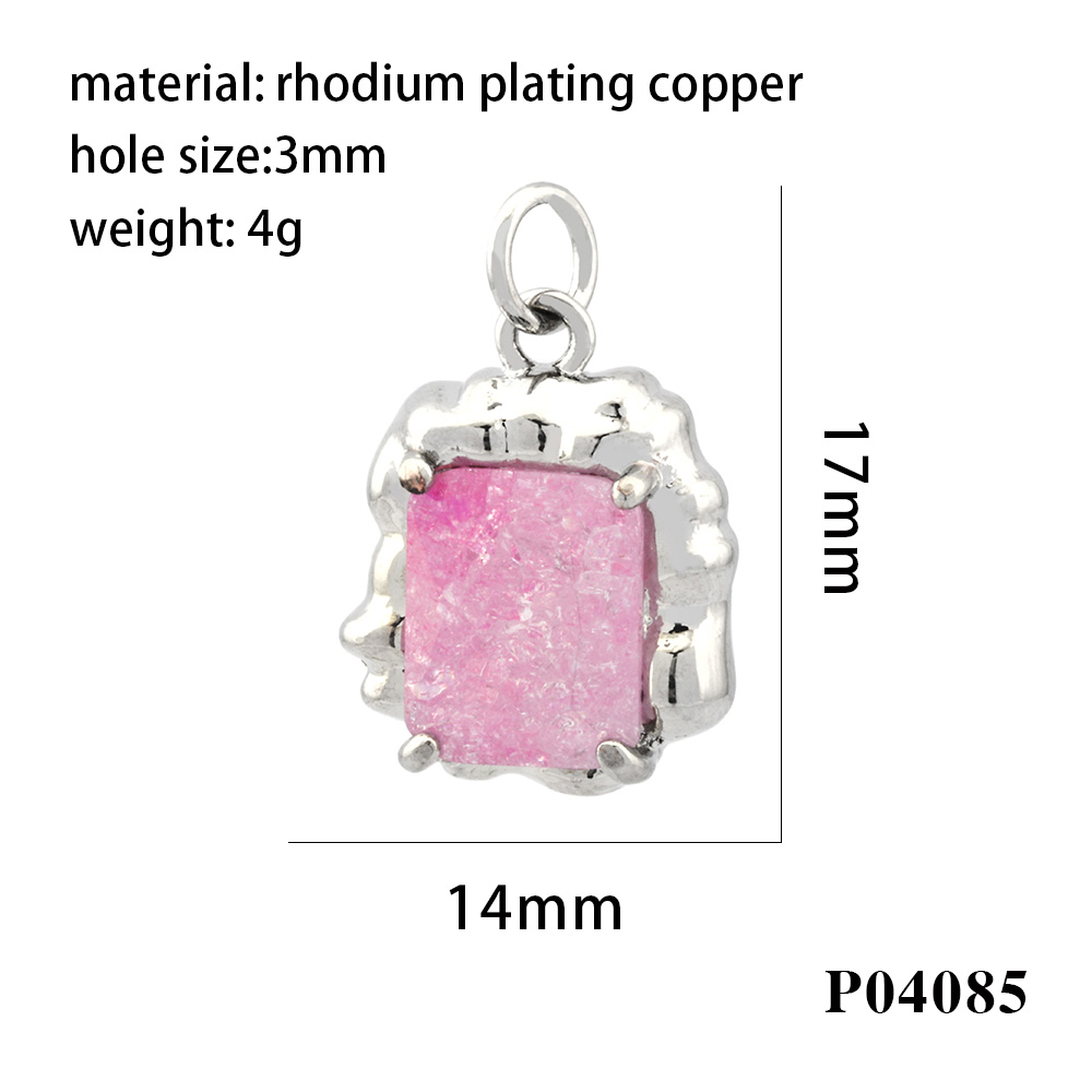 Simple Style Square Artificial Crystal Plating 18k Gold Plated Charms display picture 14