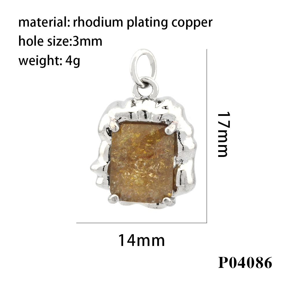 Simple Style Square Artificial Crystal Plating 18k Gold Plated Charms display picture 17