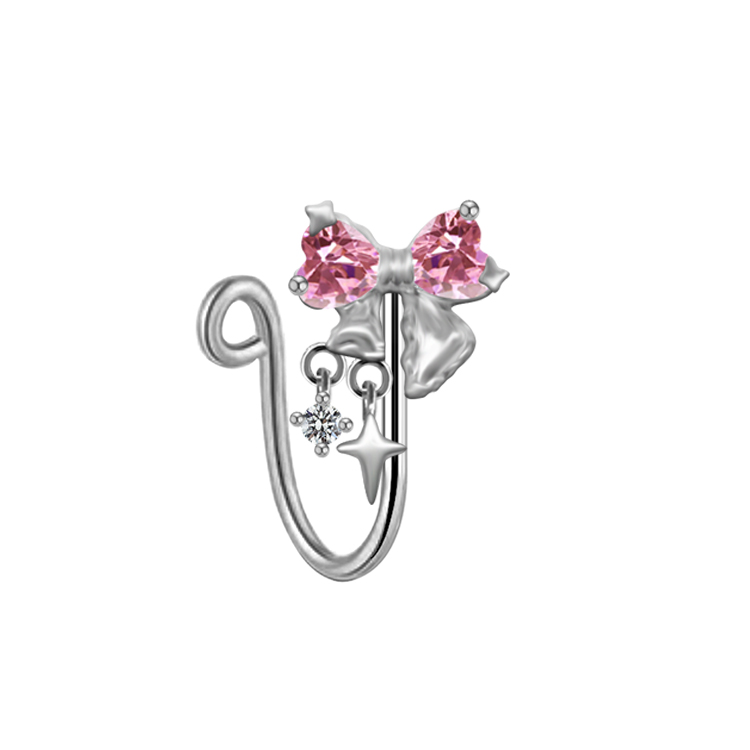 Elegant Cute Vacation Wings Butterfly Stainless Steel Copper White Gold Plated Rhinestones Zircon Nose Ring Nose Studs In Bulk display picture 15