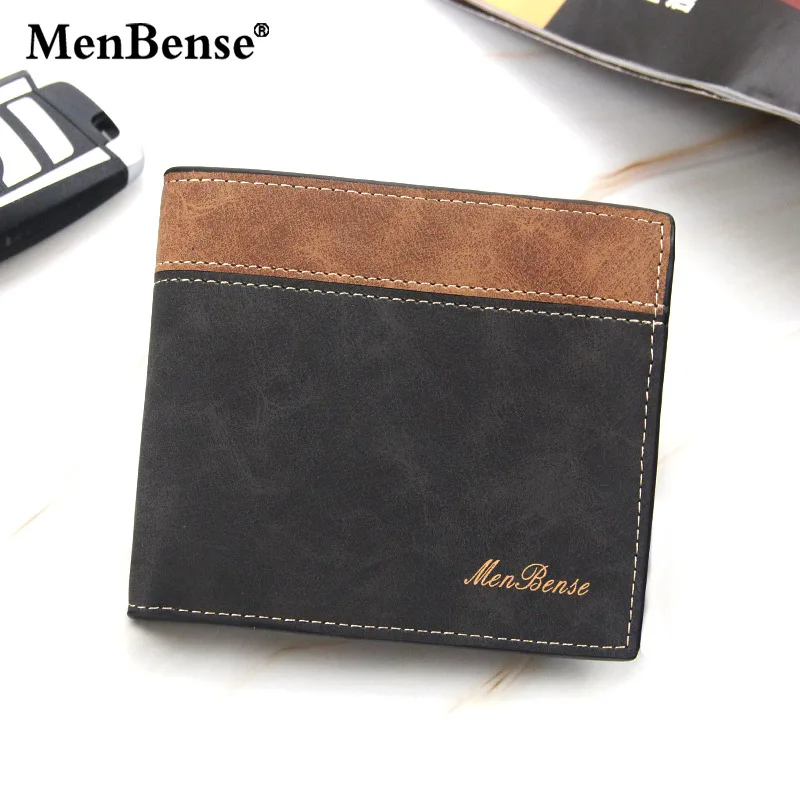 Men's Letter Color Block Pu Leather Open Coin Purse display picture 2