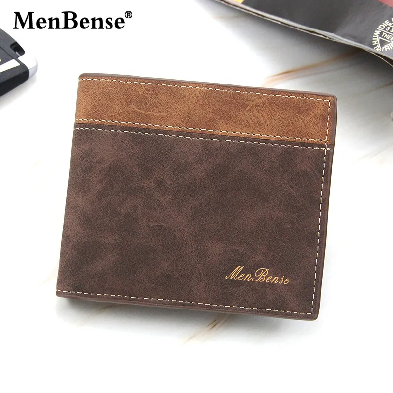 Men's Letter Color Block Pu Leather Open Coin Purse display picture 3