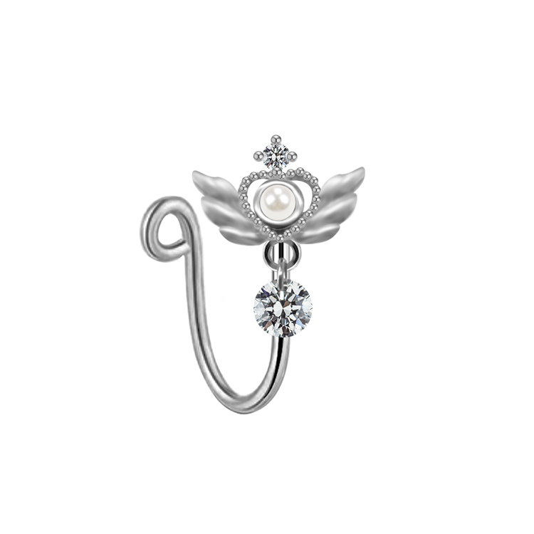 Elegant Cute Vacation Wings Butterfly Stainless Steel Copper White Gold Plated Rhinestones Zircon Nose Ring Nose Studs In Bulk display picture 11