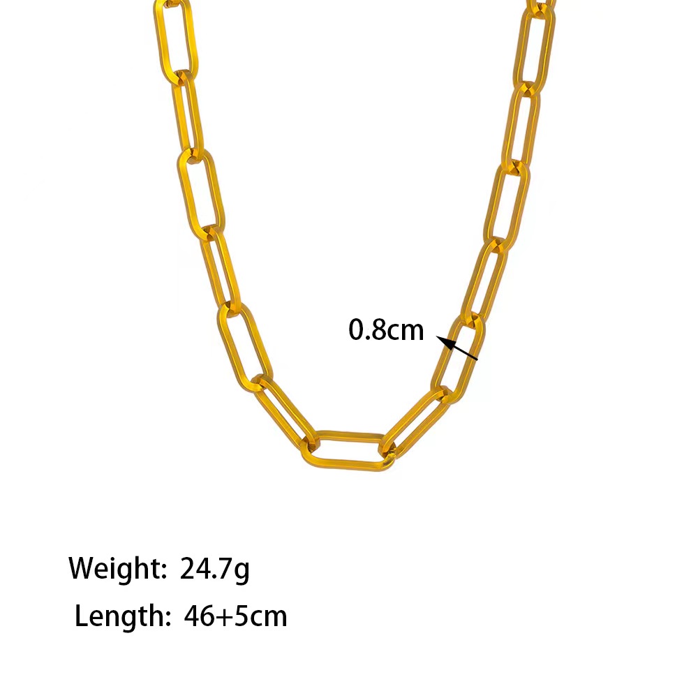 304 Stainless Steel 18K Gold Plated Simple Style Classic Style Commute Polishing Plating Solid Color Bracelets Necklace display picture 6