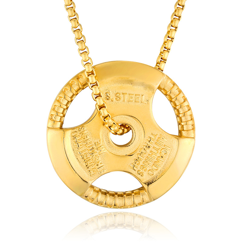 Hip-Hop Retro Solid Color Titanium Steel Chain 18K Gold Plated Men's Pendant Necklace display picture 2