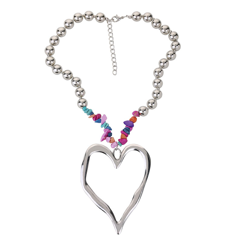 Elegant Exaggerated Heart Shape Artificial Pearl Alloy Turquoise Beaded Plating Women's Necklace display picture 4