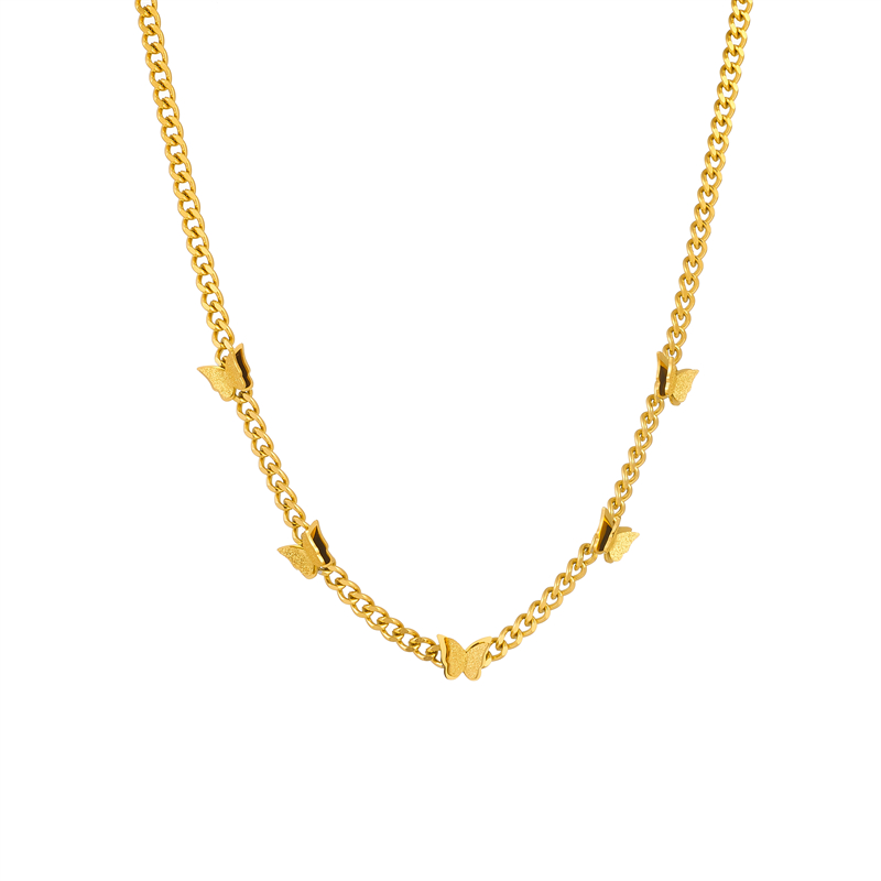 Edelstahl 304 18 Karat Vergoldet Einfacher Stil Überzug Schmetterling Keine Intarsien Halskette display picture 2