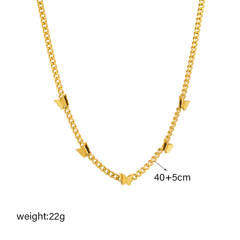 Edelstahl 304 18 Karat Vergoldet Einfacher Stil Überzug Schmetterling Keine Intarsien Halskette display picture 1