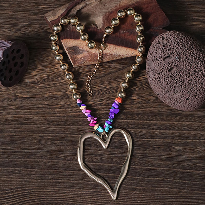 Elegant Exaggerated Heart Shape Artificial Pearl Alloy Turquoise Beaded Plating Women's Necklace display picture 23