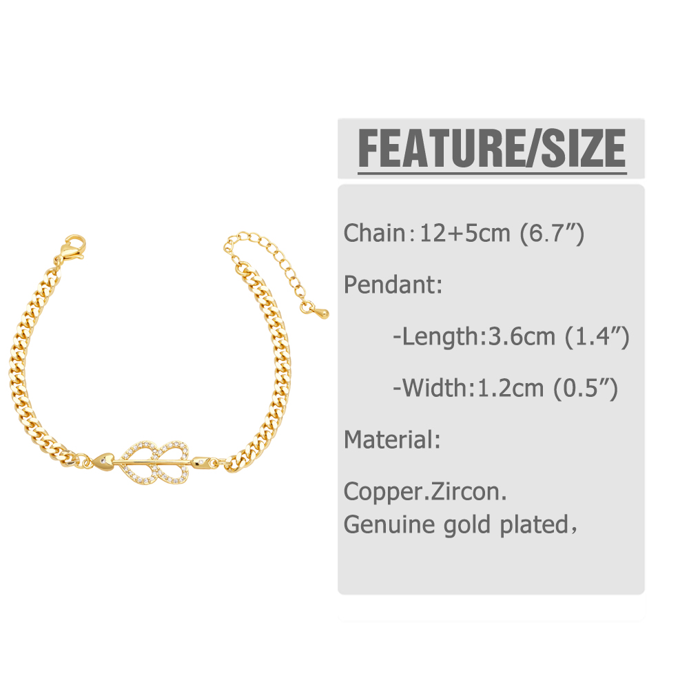 Simple Style Heart Shape Flower Copper Plating Inlay Zircon 18k Gold Plated Bracelets display picture 1