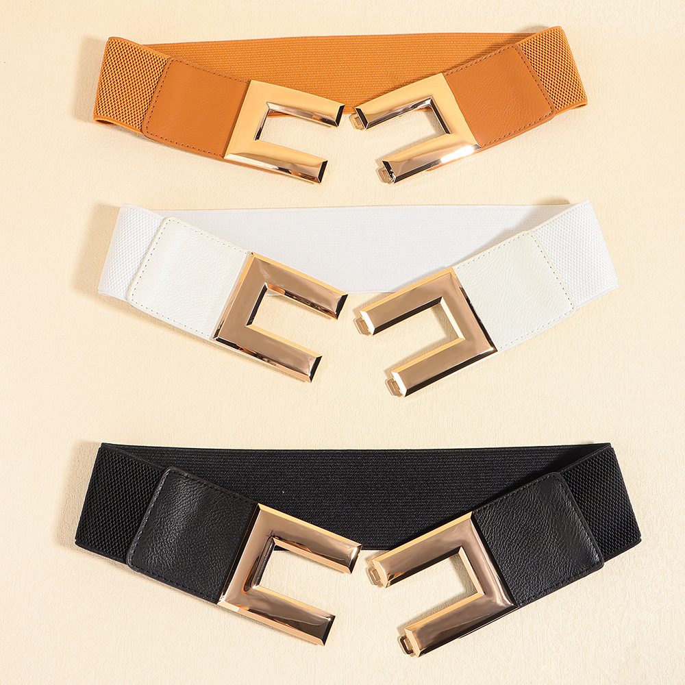 Fashion Simple Style Rectangle Pu Leather Alloy Plating Women's Leather Belts display picture 1
