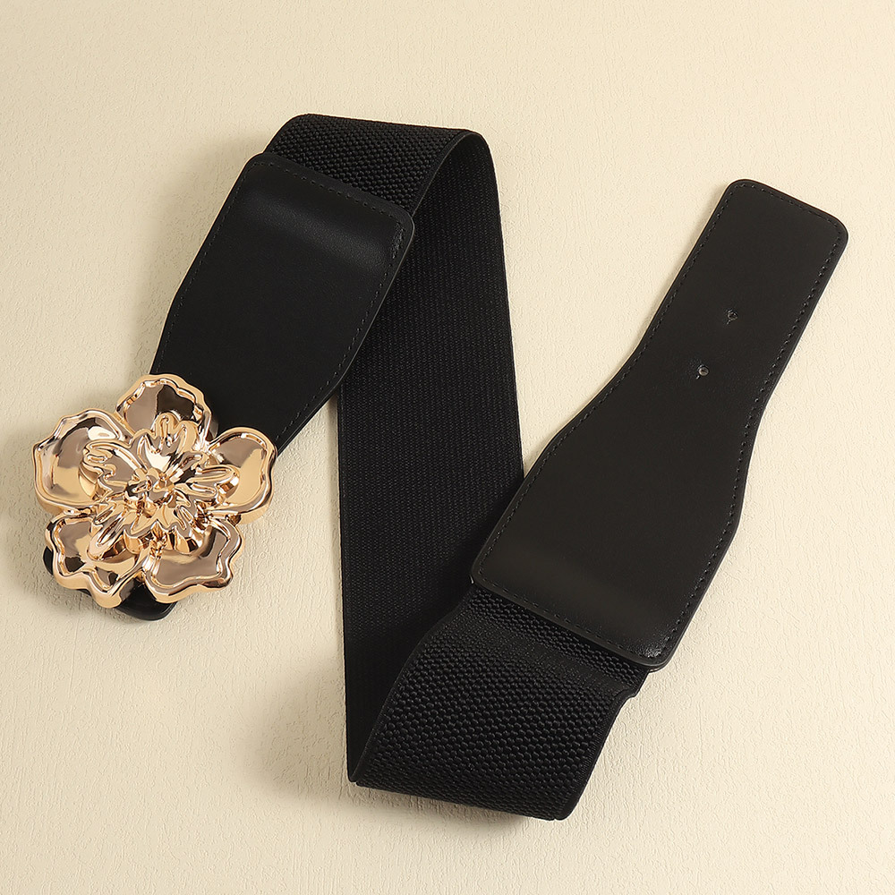 Elegant Flower Pu Leather Elastic Band Women's Leather Belts display picture 4