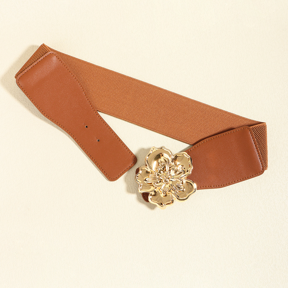 Elegant Flower Pu Leather Elastic Band Women's Leather Belts display picture 10