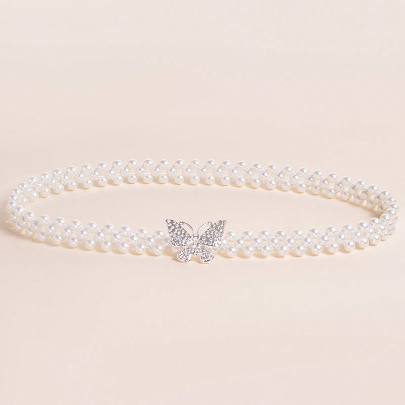 Elegant Shiny Butterfly Synthetic Resin Alloy Inlay Rhinestones Women's Chain Belts display picture 3