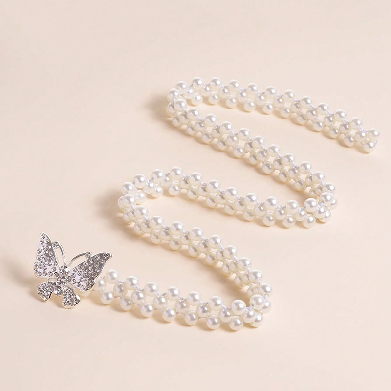 Elegante Brillante Mariposa Resina Sintética Aleación Embutido Diamantes De Imitación Mujeres Cinturones De Cadena display picture 4