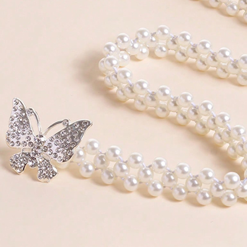 Elegante Brillante Mariposa Resina Sintética Aleación Embutido Diamantes De Imitación Mujeres Cinturones De Cadena display picture 1
