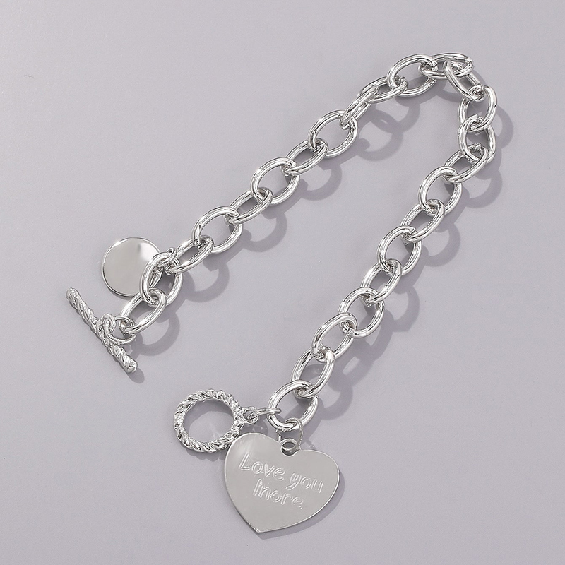 Romantic Cool Style Letter Heart Shape Alloy Wholesale Bracelets display picture 1