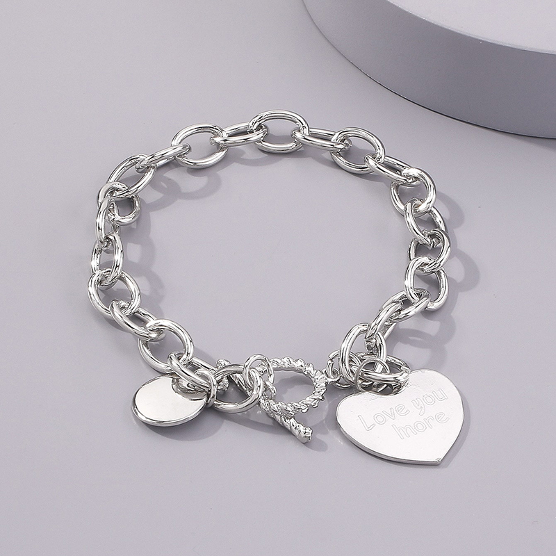 Romantic Cool Style Letter Heart Shape Alloy Wholesale Bracelets display picture 2