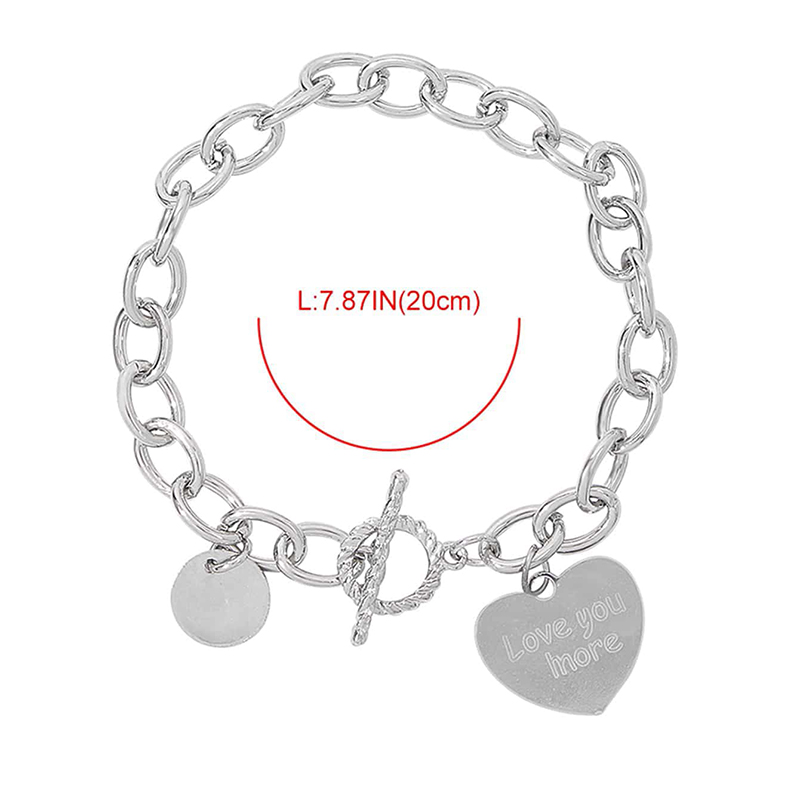Romantic Cool Style Letter Heart Shape Alloy Wholesale Bracelets display picture 4