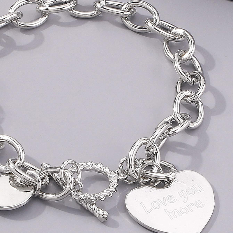 Romantic Cool Style Letter Heart Shape Alloy Wholesale Bracelets display picture 3