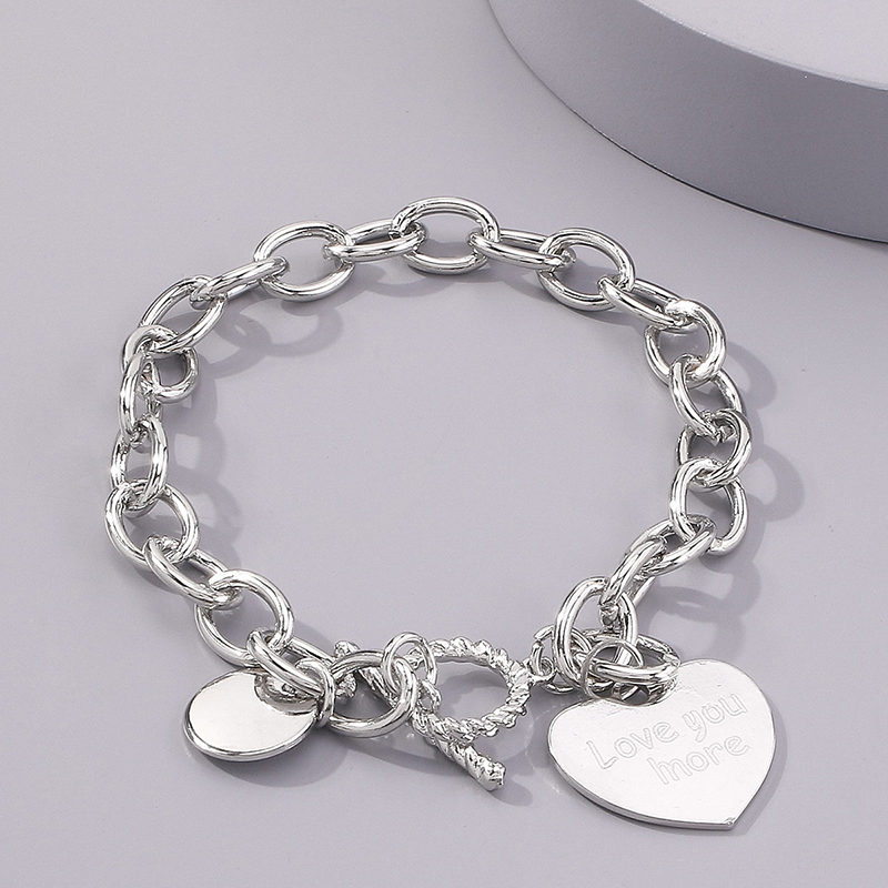 Romantic Cool Style Letter Heart Shape Alloy Wholesale Bracelets display picture 5